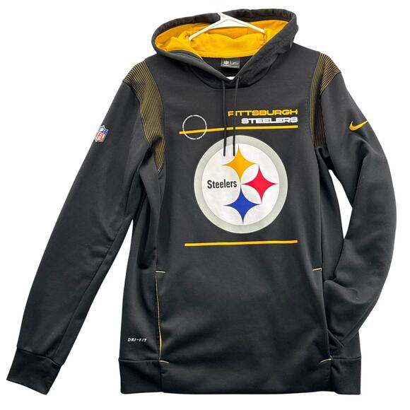 Pittsburgh Steelers Nike Therma On Field Performance Black Hoodie Men Small - Picture 1 of 4